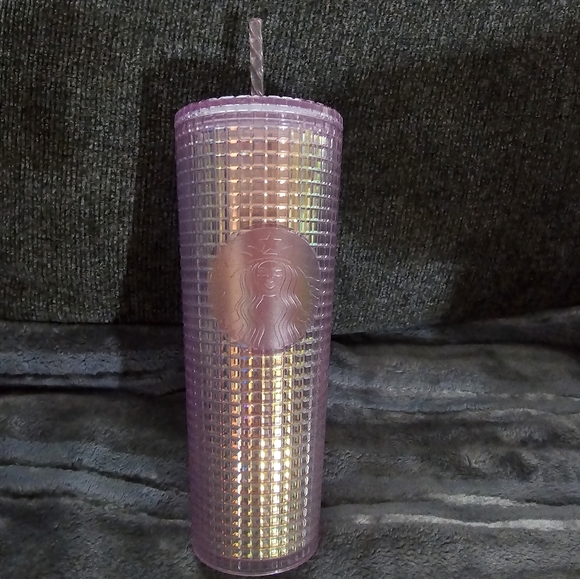 Pink Grid studded Starbucks tumbler 24 Oz - Picture 1 of 4